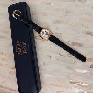 Disney Beauty and the Beast Black and Gold Character Watch with Belle